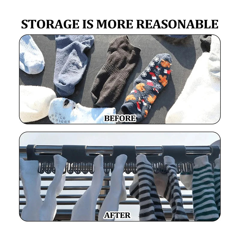 2-Pack Foldable Hanging Rod Sock & Laundry Drying Rack Laundry Drying Rack QXL