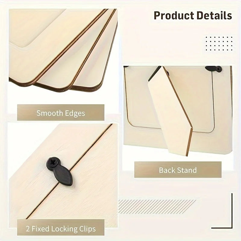 5-Pack Wooden Picture Frames | DIY Tabletop Display Set Wooden Picture Frames QXL