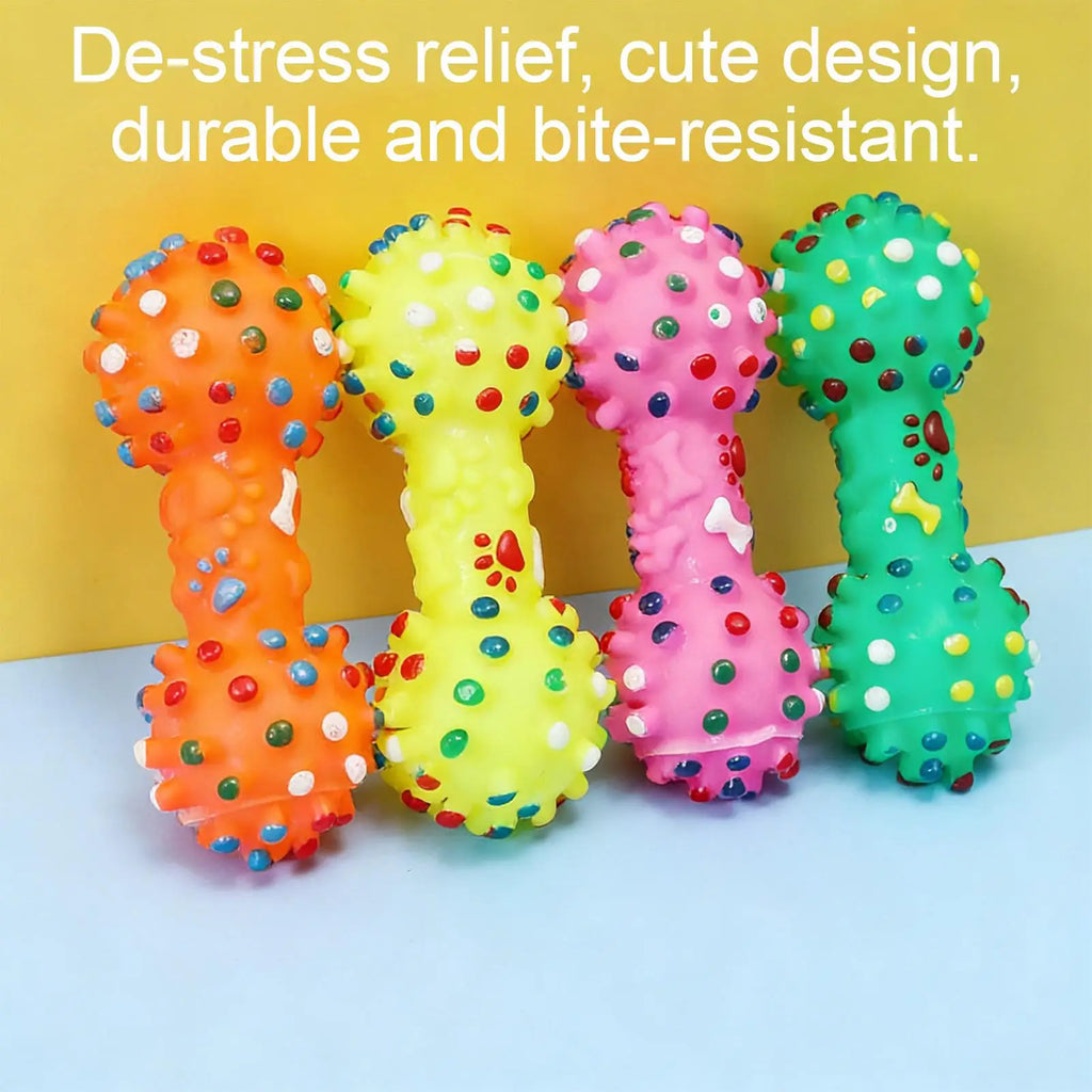 Bone-Shaped Dog Chew Toy | Squeaky Whistle Teeth Cleaner Dog Chew Toy QXL