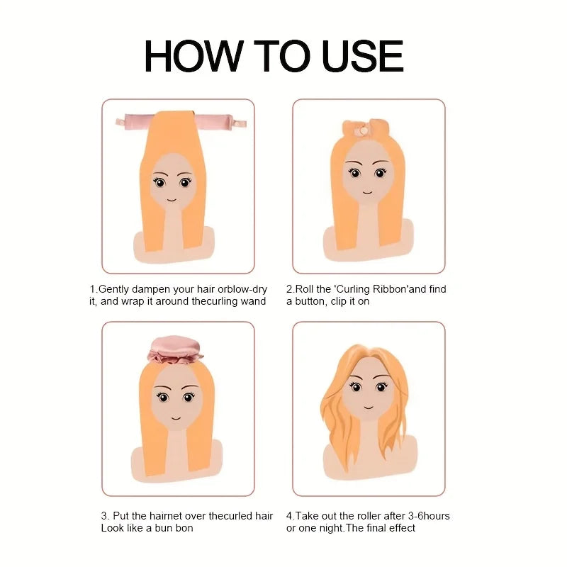 Heatless Curling Rod Headband | No-Heat Overnight Hair Rollers Heatless Hair Curler QXL