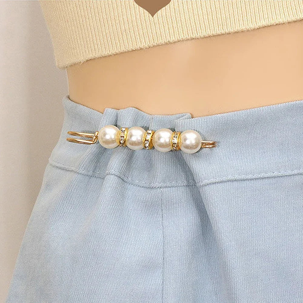 Alloy Pearl Brooch Pin | Elegant Ladies Dress & Waistband Pin Pearl Brooch Pin QXL