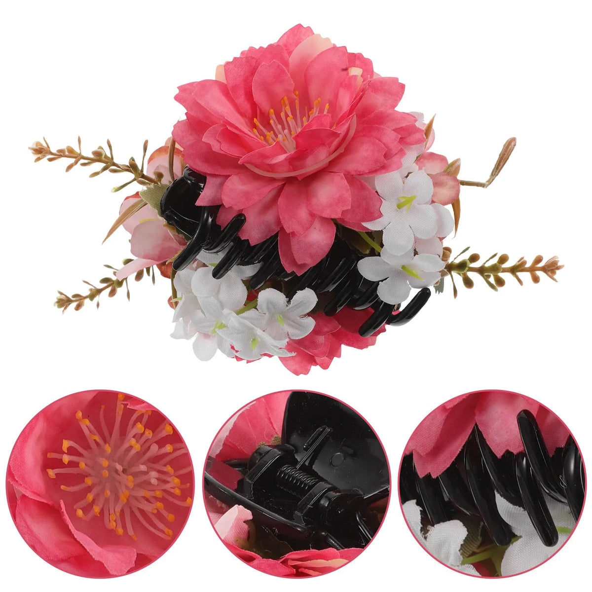 3D Flower Rose Hair Claw Clip | Floral Barrette for Women Floral Hair Claw Clip QXL Default Title