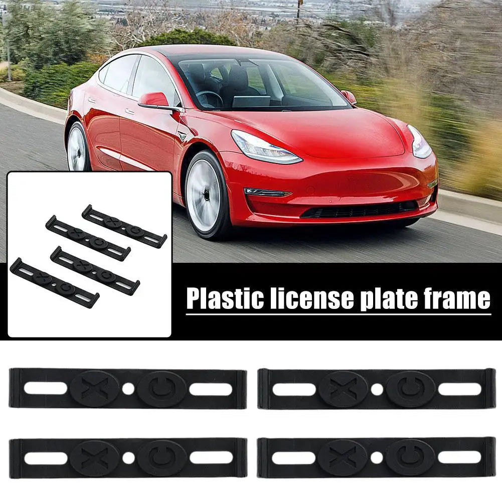4-Pack Frameless License Plate Holder | Weatherproof ABS License Plate Holder QXL