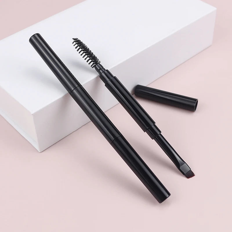 YOVIP Double-Ended Eyebrow & Eyeliner Brush with Cover Eyebrow & Eyeliner Brush QXL OPP Black