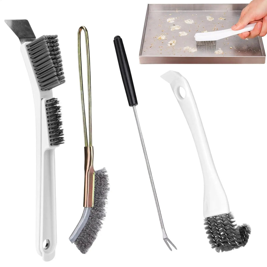 4-Piece Bird Cage Cleaning Brush Set | Long Handle Scrubber Bird Cage Cleaning Kit QXL