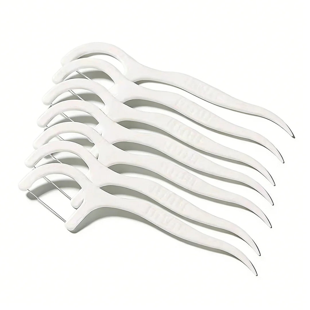 1000-Pack Bow-Shaped Dental Floss Picks | Ultra-Fine Interdental Dental Floss Picks QXL