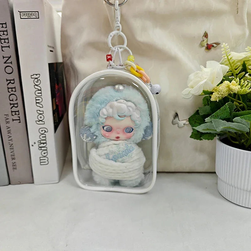 Transparent PVC Doll Display Case 15cm | Dustproof Zipper Bag Doll Display Case QXL