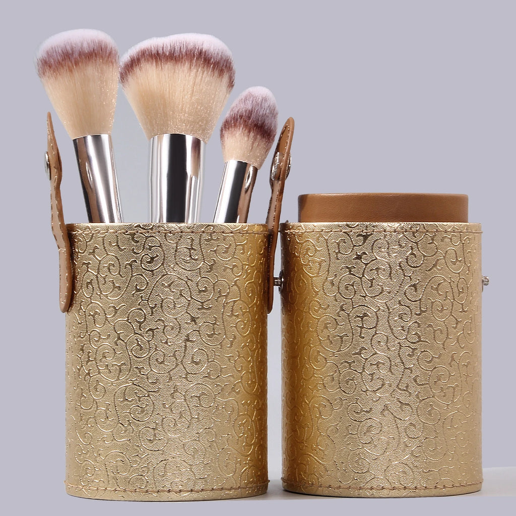 Large-Capacity Gold Makeup Brush Holder & Organizer Bucket Makeup Brush Holder QXL Gold