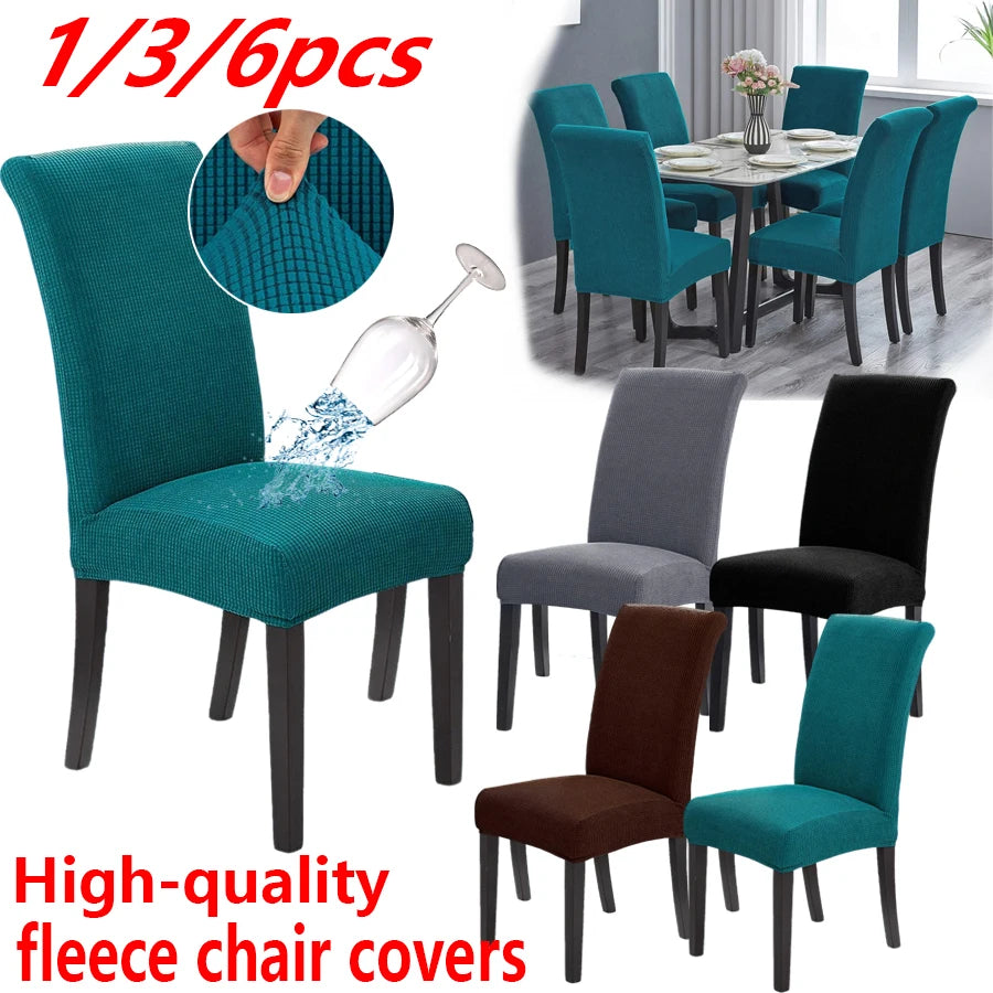 Plaid Stretch Dining Chair Covers 1/3/6 Pcs | Removable Dining Chair Covers QXL