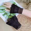 Lace Ruffle Fake Cuffs | Detachable Decorative Sleeve Cuffs Decorative Sleeve Cuffs QXL black