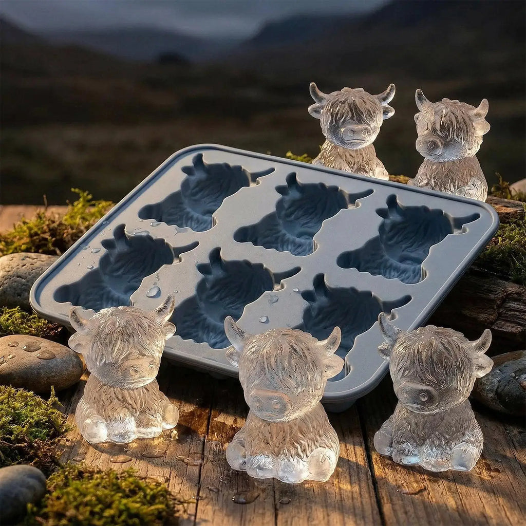 6-Cavity Cow Shaped Silicone Ice Mold for Cocktails & Whiskey Silicone Ice Mold QXL