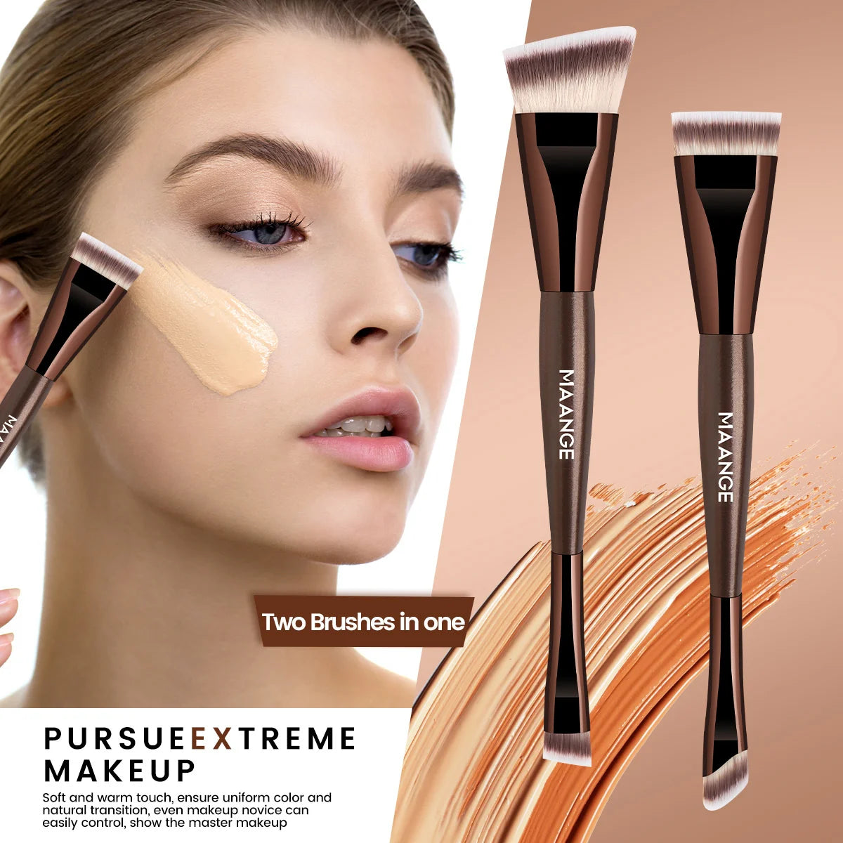 MAANGE 9-Piece Synthetic Makeup Brush Set | Beginner Kit Makeup Brush Set QXL