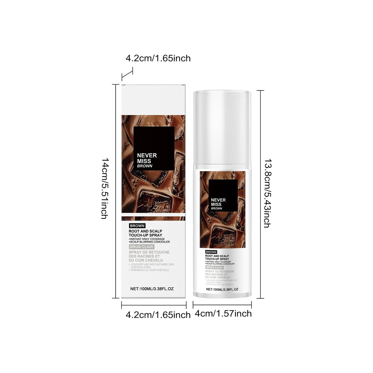 HOEGOA Temporary Hair Color Spray | Root & Gray Cover 100ml Hair Colour Spray QXL BROWN