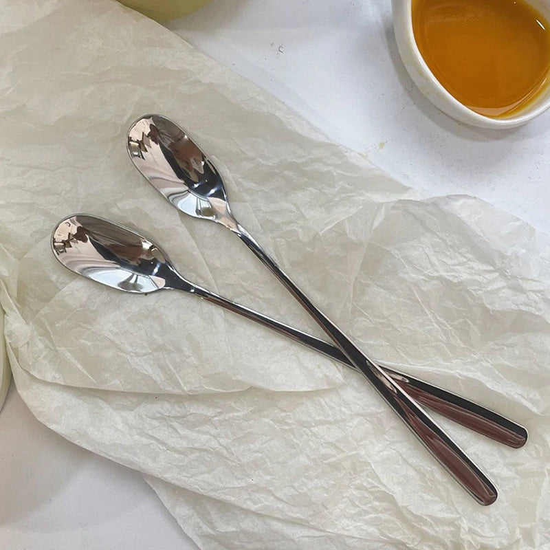 304 Stainless Steel Long Handle Stirring Spoon | Coffee & Tea Kitchen Stirring Spoon QXL
