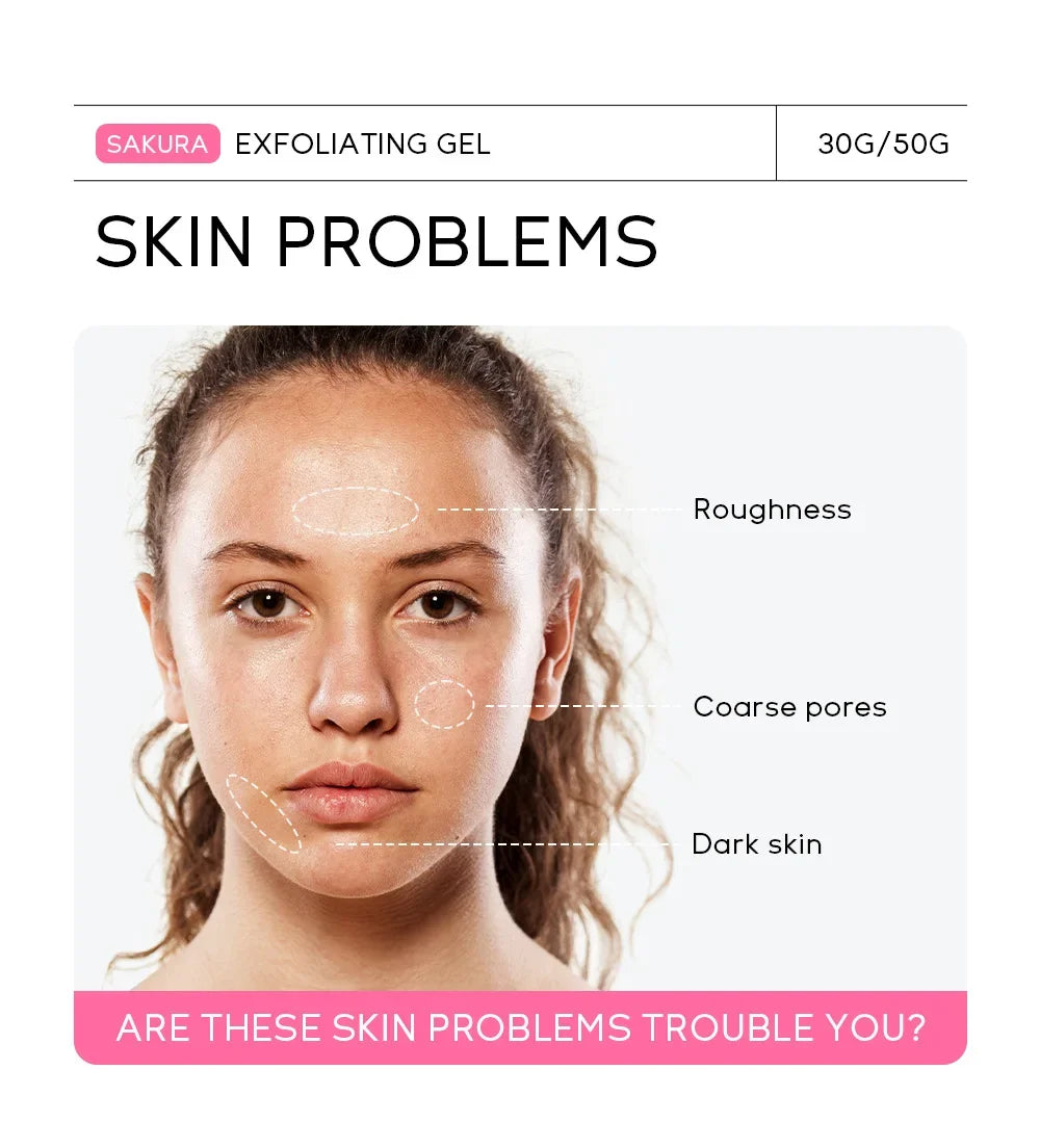 LAIKOU Sakura Exfoliating Peeling Gel Face Scrub 30g/50g Facial Exfoliating Gel QXL