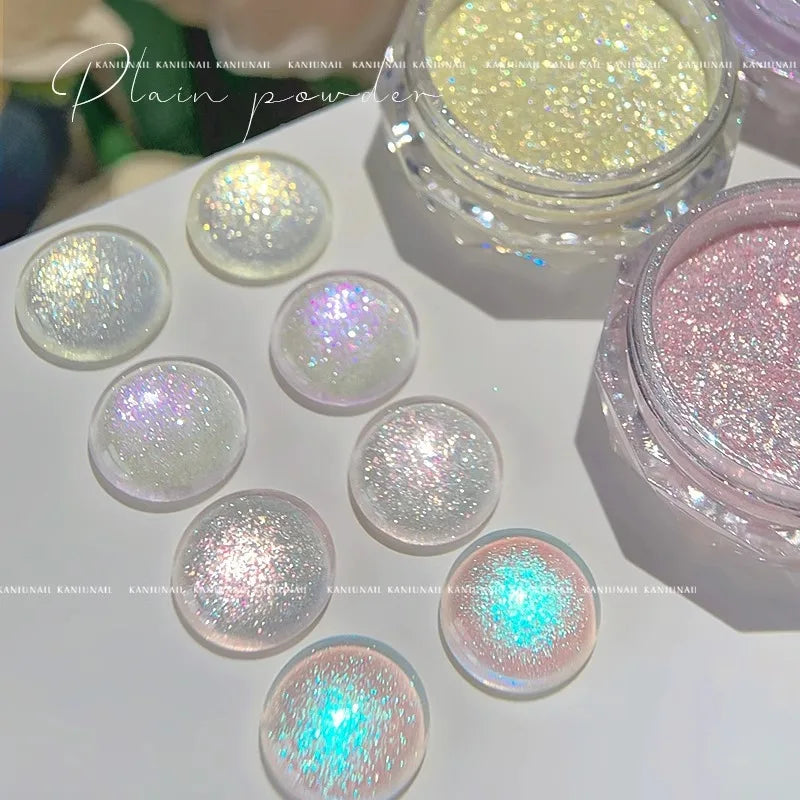 4-Pack Aurora Fairy Nail Glitter Powder | High Gloss Shimmer Nail Glitter Powder QXL