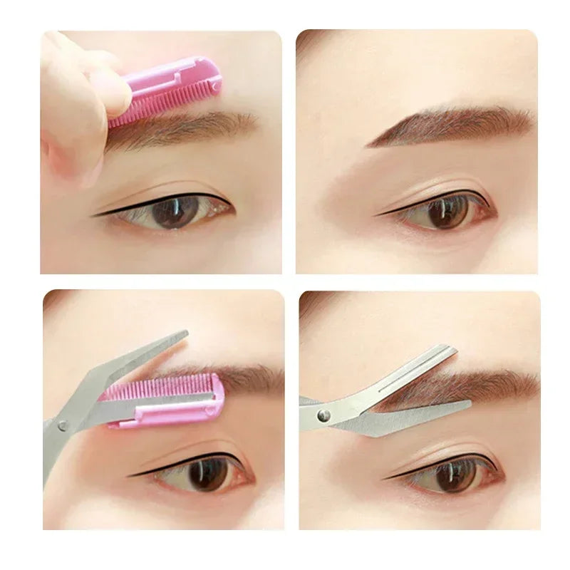 Eyebrow Scissors with Comb | Stainless Steel Brow Trimmer Eyebrow Trimmer Scissors QXL