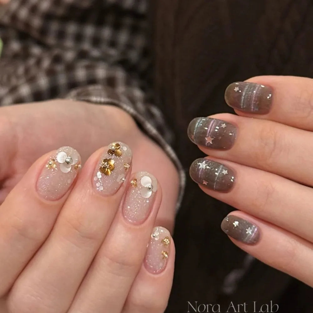Y2K 12-Grid Polka Dot Glitter Nail Art Sequin Decorations Nail Art Decorations QXL