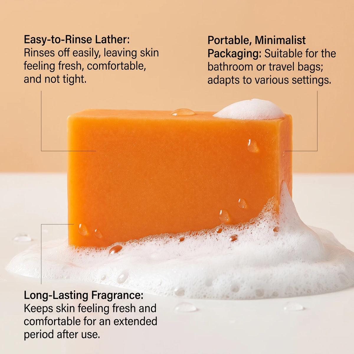 Persimmon Body Soap | Moisturizing, Brightening & Fresh Scent Moisturizing Bar Soap QXL