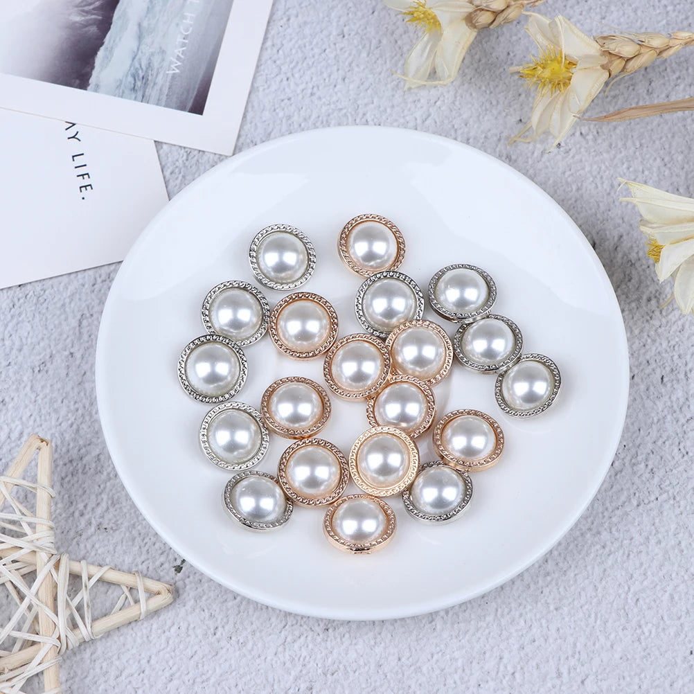 10-Pack Alloy Pearl Sewing Buttons | DIY Craft & Clothing Decorative Sewing Buttons QXL