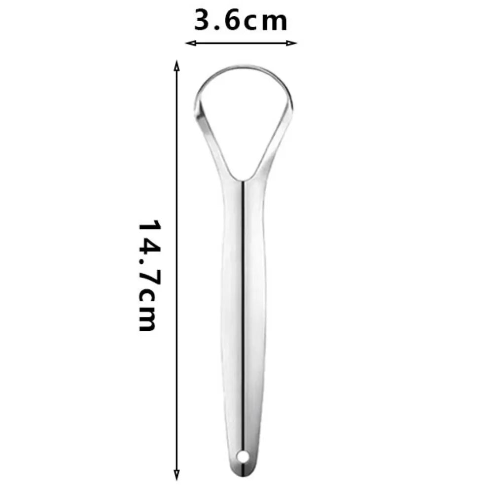 Stainless Steel Tongue Scraper | Fresh Breath Oral Care Tool Tongue Scraper QXL Silver
