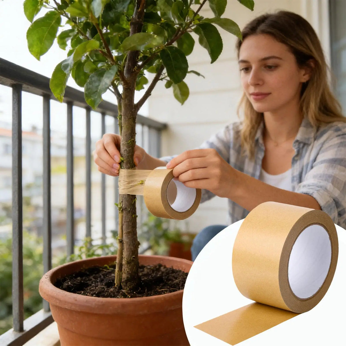 Sticky Tree Barrier Tape | Kraft Paper Tree Wrap 5cm × 50m Tree Barrier Tape QXL