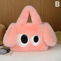 Kawaii Big Eye Plush Crossbody Bag | Y2K Cute Shoulder Purse Plush Crossbody Bag QXL Pink