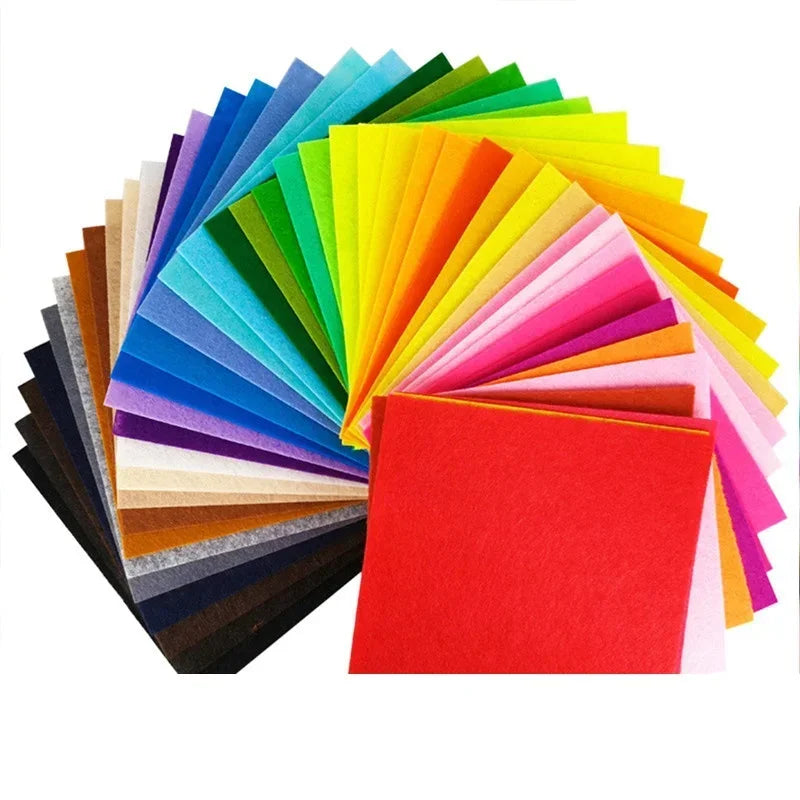 40-Piece Colored Felt Fabric Squares 10×10cm | DIY Craft Kit Felt Craft Fabric QXL