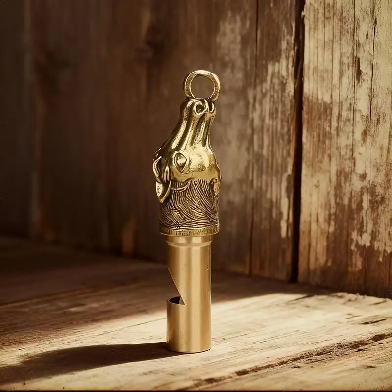 Brass Horse Whistle | High-Pitch Emergency Signal Outdoor Emergency Signal Whistle QXL