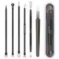 6-Piece Stainless Steel Blackhead Removal Tool Set Blackhead Extraction Kit QXL 6PC-Black