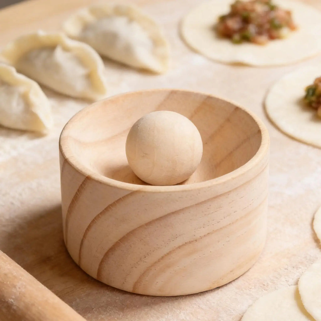 Wood Dumpling Wrapper Press Maker | Non-Stick Rolling Mold Dumpling Press Maker QXL
