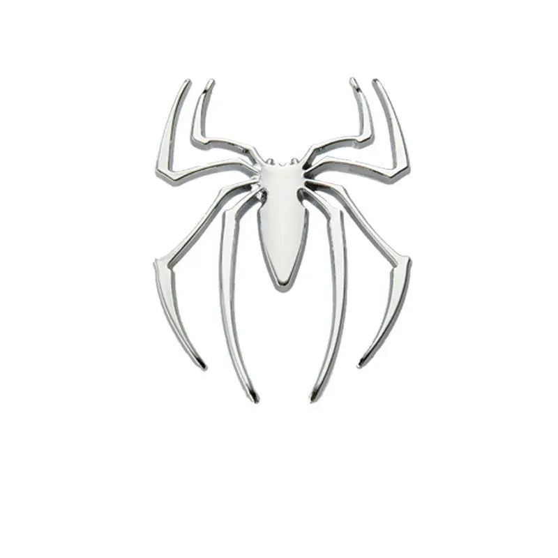 3D Metal Spider Car Sticker – Glossy Raised Emblem Decal Car Emblem Decal QXL Silver