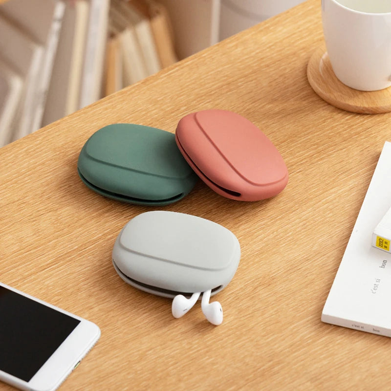 Silicone Earphone & Cable Organizer Case | Travel Storage Box Silicone Storage Case QXL