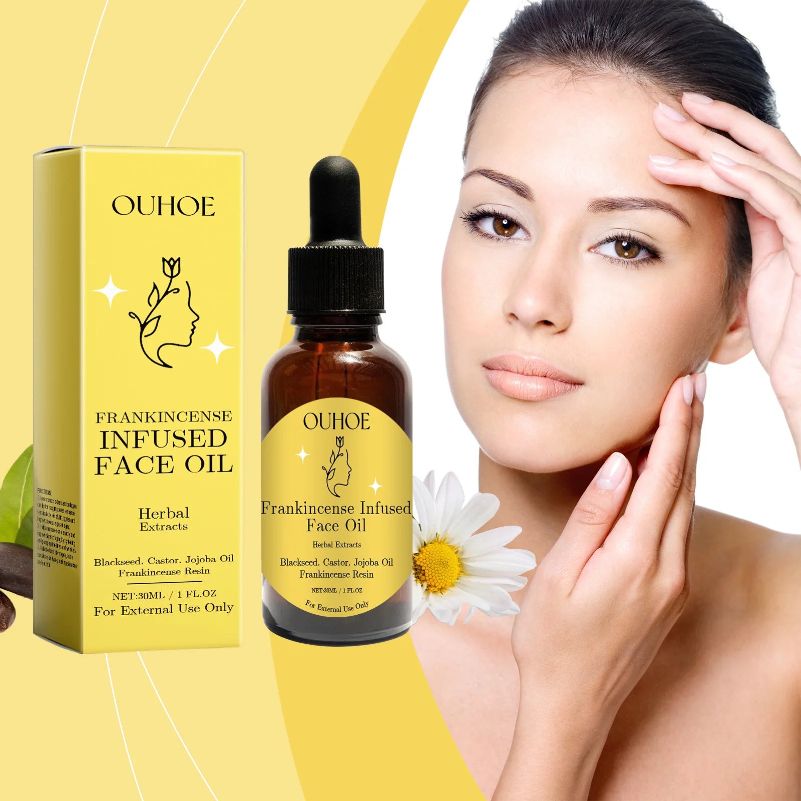 OUHOE Frankincense Essence Oil – Moisturizing & Firming Facial Facial Essence Oil QXL 30Ml