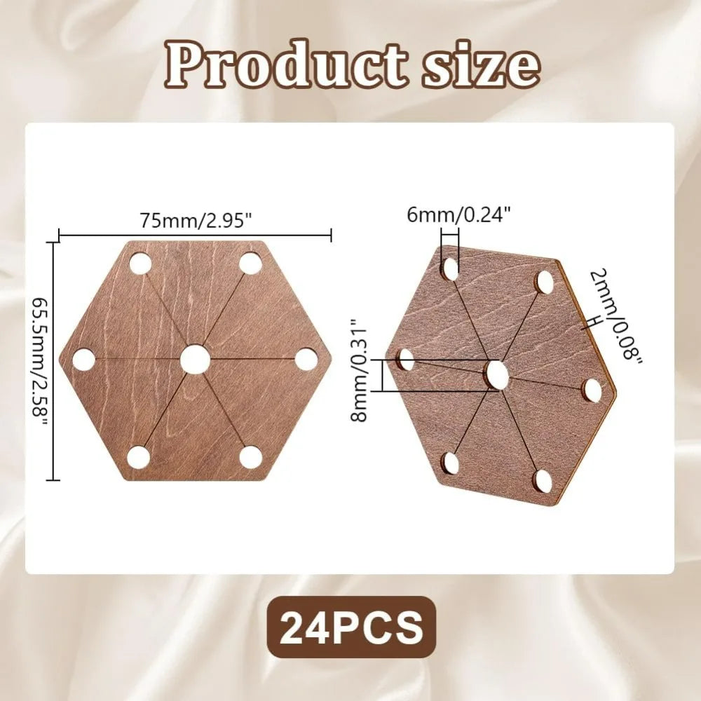 24-Piece Wood Weaving Loom Cards 2.6x3" | Craft Knitting Set Weaving Loom Cards QXL