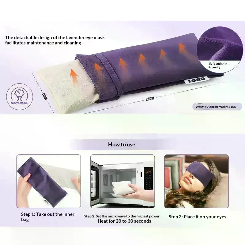 Lavender Weighted Eye Pillow | Hot & Cold Aromatherapy Mask Aromatherapy Eye Pillow QXL