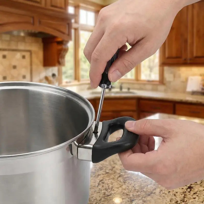 2-Pack Universal Pot Side Handles | Heat-Resistant Black Grip Cookware Handles QXL