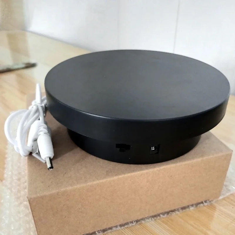 3-in-1 Electric 360° Rotating Display Turntable USB & Battery Rotating Display Stand QXL
