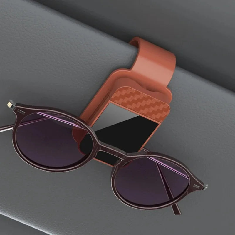 Carbon Fiber Car Sunglasses Clip & Visor Holder | Receipt Clip Car Visor Clip QXL