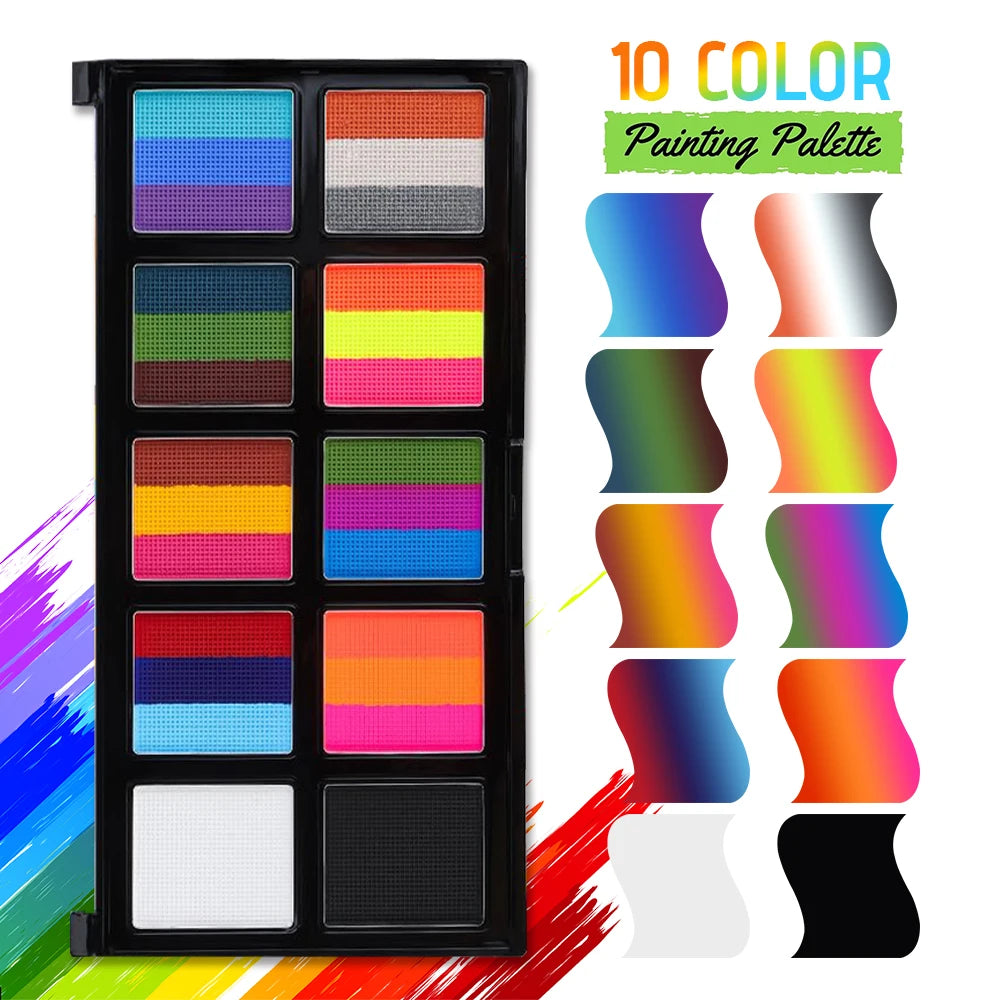 VERONNI 10-Color Face & Body Paint Kit | Kids & Adults Face & Body Paint Kit QXL Body Paint