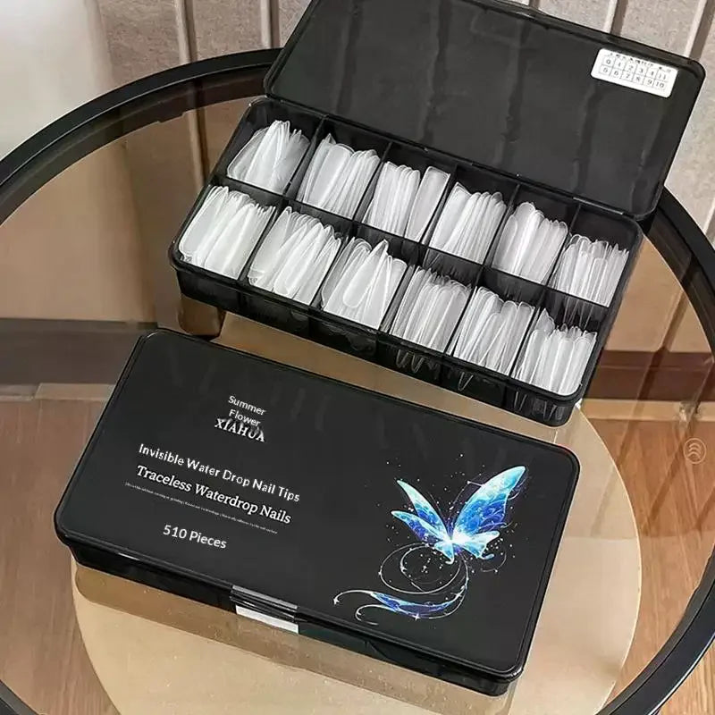 240/510PCS Frosted Stiletto False Nail Tips | Full Cover Press On False Nail Tips QXL