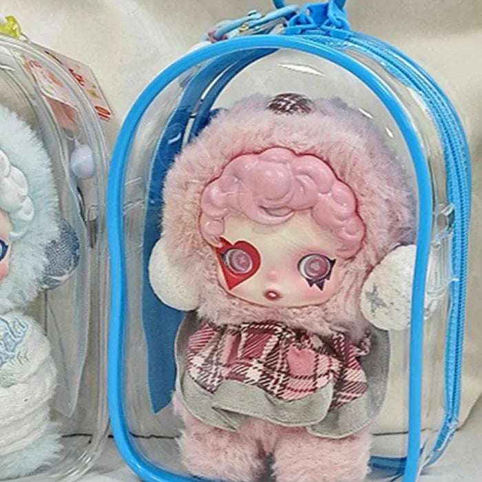 Transparent PVC Doll Display Case 15cm | Dustproof Zipper Bag Doll Display Case QXL
