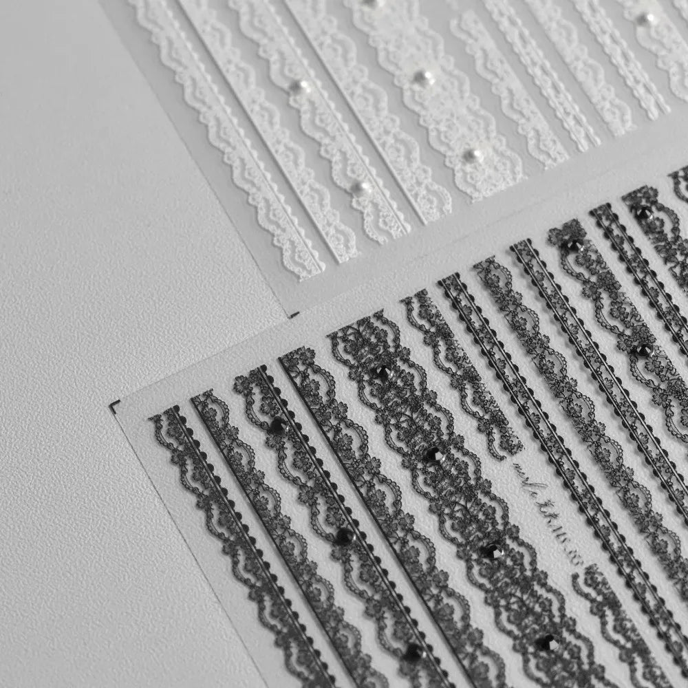 5D Relief Nail Art Stickers | Bow Lace Love Design Nail Art Stickers QXL