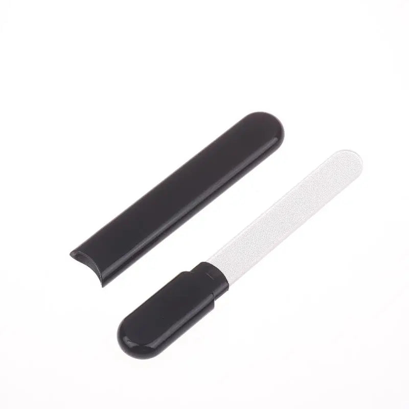 Crystal Glass Nail File with Case | Salon-Quality Buffer Glass Nail File QXL Black