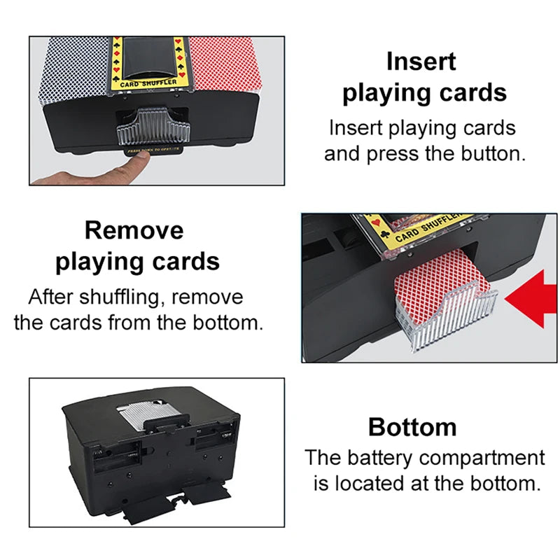 Automatic 2-Deck Card Shuffler | Battery Operated Poker Machine Card Shuffler Machine QXL