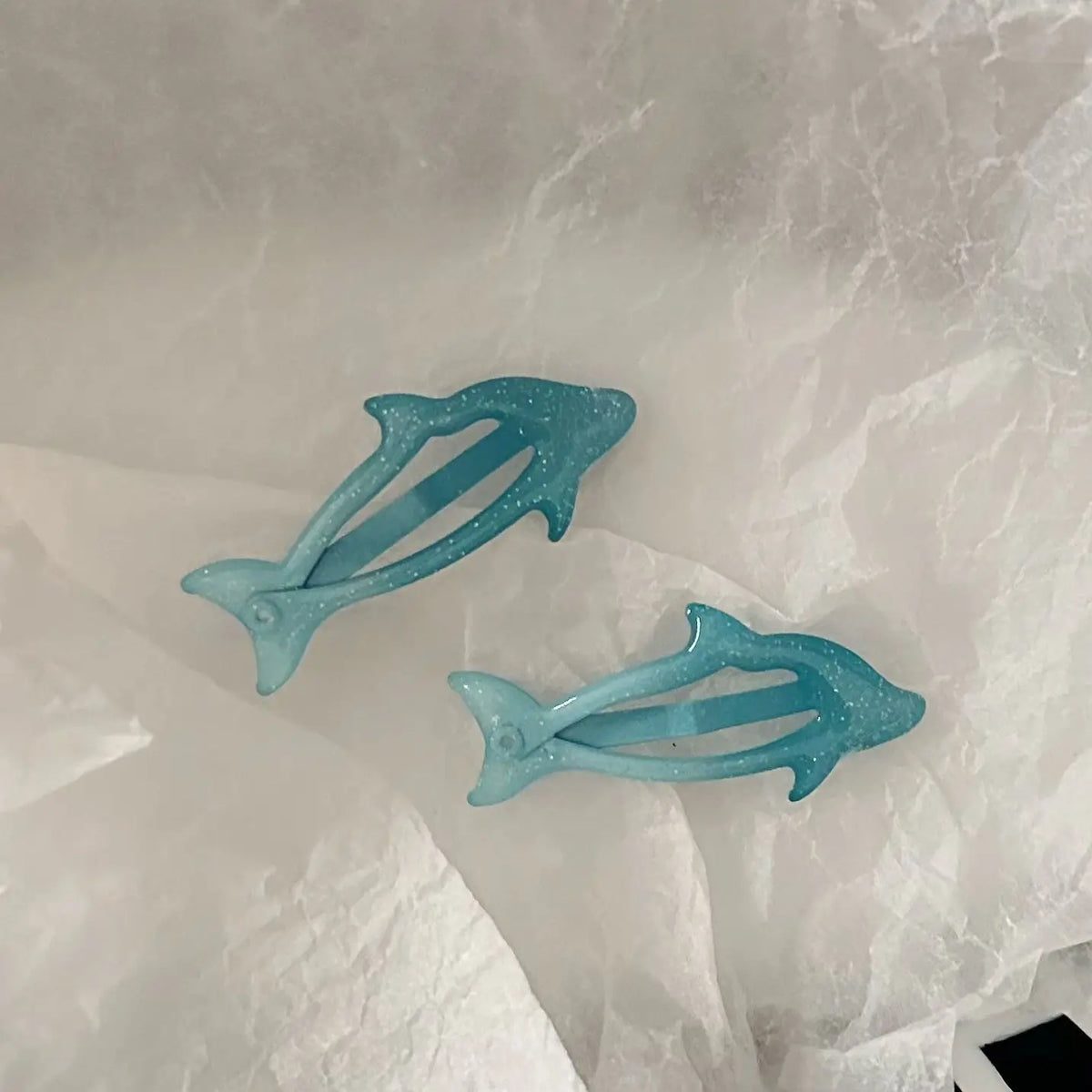 Glitter Dolphin & Bunny Resin Hair Clips for Girls & Teens Resin Hair Clips QXL