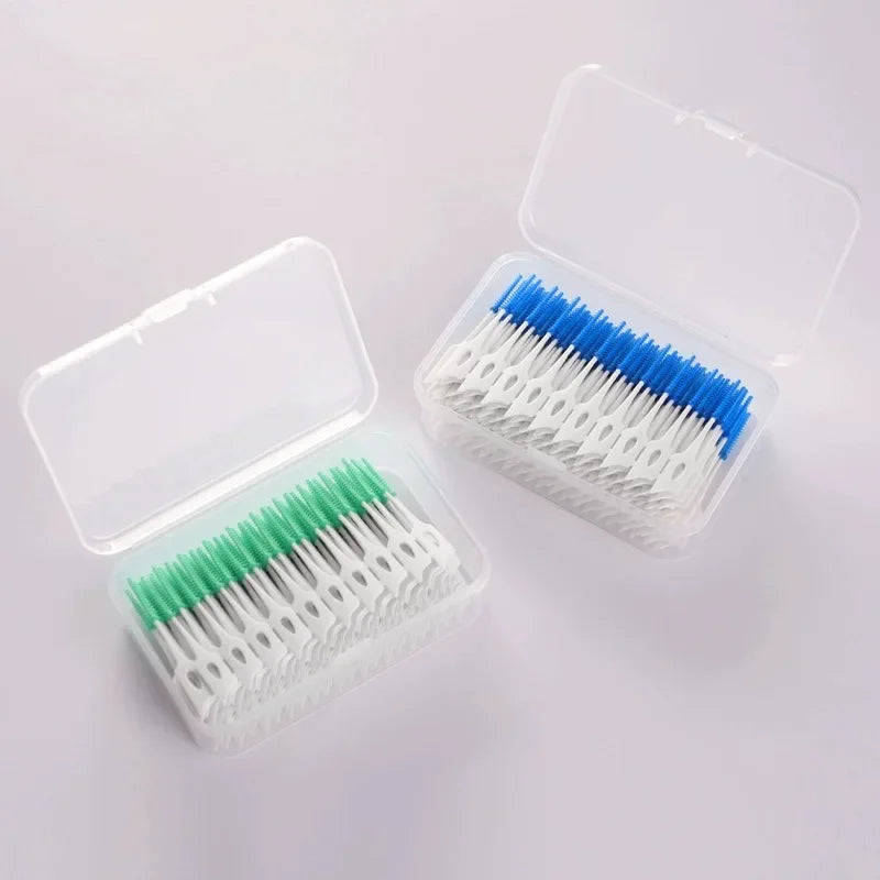 150/200-Pack Silicone Interdental Brushes | Plaque & Floss Picks Interdental Brush QXL