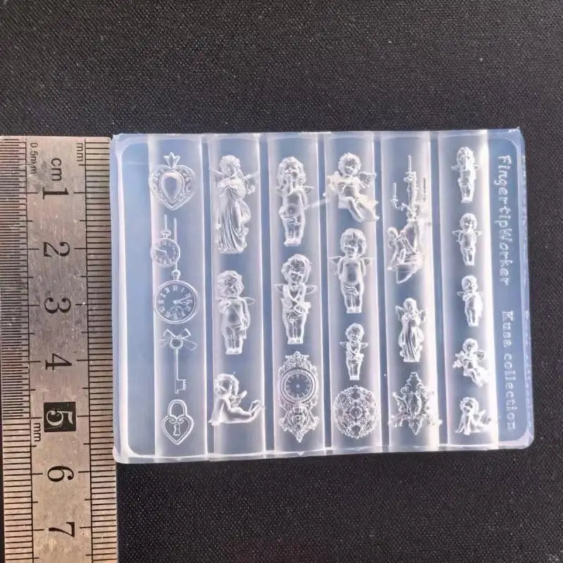 3D Silicone Nail Art Mold | Angel, Clock & Heart Lock DIY Nail Art Mold QXL