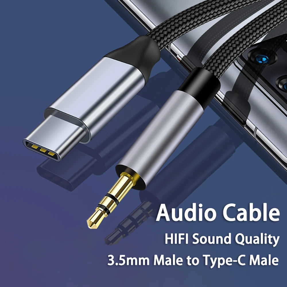 USB-C to 3.5mm AUX Audio Adapter Cable with DAC USB-C Audio Adapter QXL