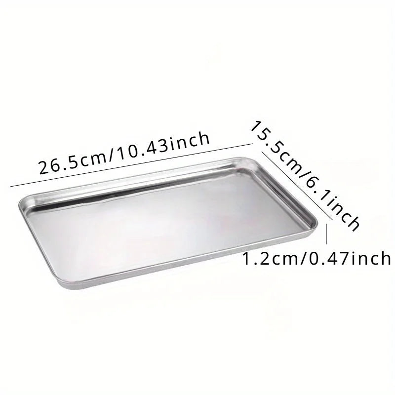 Stainless Steel Serving Tray | BBQ, Baking & Steaming Plate Stainless Steel Tray QXL